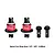 GPM Racing red and black complete front and rear differentials with pinion gears, featuring spiral cut ring gears.