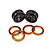 HSP 1.9" Kulak Black/Orange Beadlock Rims 2Pcs 68021