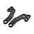 Two black carbon fibre RC Maker front steering knuckle upgrade plates shown against a plain white background.