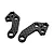 Two black carbon fibre rear steering knuckle upgrade parts for RC cars shown on a clean white background.