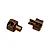 Two brown metallic RC Maker anti-roll bar collars shown isolated against a white background.