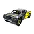 Studio product photo of the Losi 1/5 5IVE-TG 3.0 petrol short course truck in grey and yellow livery on a white background.