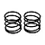 Two black RC shock springs standing upright side by side against a clean white background, showing printed 4.50 coil markings.