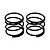 Two black RC shock springs standing upright against a plain white background.