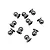 RC Maker 5.0mm Polished Female Lower Suspension Ball Studs arranged in a group on a white background.