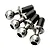 Four polished male ball studs with threaded shafts arranged on a plain white background.