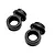 Two black plastic RC Maker shock lower ball cups shown against a plain white background.