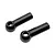 Two black plastic push rod ends presented against a clean white studio background.