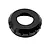 RC Maker black anodized aluminum shock bottom cap featuring external serrations for grip against a white background.