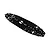 Black aluminium main RC car chassis plate featuring various milled holes and slots against a plain white background.