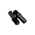 Two black metal RC Maker front bumper support studs on a plain white studio background.