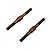 Two brown metal turnbuckles with threaded ends and central adjustment sections against a white background.