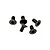 Five dark metal countersunk hex socket screws arranged on a plain white background.
