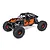 Axial UTB10 Capra 1/10 scale 4WS electric RC rock crawler in orange and black with Fox branding.