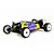 Studio product photo of the Hobby Plus Speck-B 1/24 scale 2WD RC buggy in yellow and purple with white wheels against a white background.