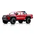 Studio product shot of the red FMS FCX24M Toyota Tacoma 1/24 scale RC rock crawler truck on a white background.