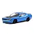 Studio product photo of a blue Kyosho Fazer Mk2 Dodge Challenger SRT Hellcat 1/10 scale RC car on a white background.