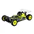 TLR 22X-4 2.0 DC 1/10 scale 4WD electric off-road RC buggy with painted body and yellow wheels on a white background.
