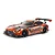 Studio product photo of Tamiya TT-02 Mercedes-AMG GT3 EVO RC car in orange and black livery on white background.