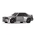 Studio product photo of a grey 1989 BMW M3 RC drift car viewed from a front three-quarter angle against a plain white background.