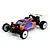 Studio shot of Hobby Plus Speck-B 1/24 scale electric 2WD RC buggy in orange and purple with white wheels against a white background.