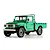 Studio shot of the FMS Toyota FJ45 RC rock crawler in green with a white roof and flatbed.