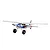 FMS Kingfisher 1.4m RC airplane with large tundra wheels, blue and white livery, and propeller against a white background.