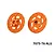 Two orange anodised aluminium brake disc wheel hexes shown from front and rear angles against a plain white background.