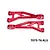 Two red anodized aluminium rear upper suspension arms for RC models featuring the GPM Racing logo and 7075-T6 ALU text on a white background.