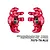 GPM Aluminium Steering Hubs in red with larger bearings, showing left and right pieces against a white background.