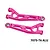 GPM aluminium front upper suspension arms in pink, shown as a set of two against a plain white background.