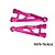 GPM Aluminium Front Lower Suspension Arms in pink, shown as a pair with GPM Racing branding and text 7075-T6 ALU in the corner.