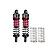 GPM Aluminium 62mm front adjustable shocks in red and black with spare springs, displayed against a white background.