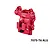 GPM Racing red anodized aluminium front differential cover with engraved logo and 7075-T6 ALU text on a white background.