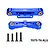 GPM aluminium blue rear lower suspension arm pin braces with 4 screws against a white background