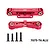 GPM red anodised aluminium rear lower suspension arm pin braces with mounting screws displayed on a white background.