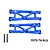 GPM aluminium blue rear lower suspension arms set of two with two mounting pins and 7075-T6 ALU text on a plain white background.