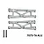 GPM aluminium silver rear lower suspension arms and two pins against a clean white background.