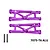 Two purple anodized aluminium rear lower suspension arms with mounting pins and GPM Racing branding against a white background.