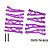 GPM Racing purple anodised aluminium suspension arm set laid out on a white background with two hinge pins and text reading 7075-T6 ALU.