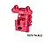 GPM Racing red anodized aluminium rear differential cover showing engraved branding and mounting hardware against a white background.