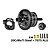 GPM Racing black centre differential with 38T gear, 15T pinion gear, motor plate, and hardware on a white background.