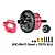 GPM Racing steel and aluminium complete 38T centre differential, 15T pinion gear, red motor plate, and hardware on white background.