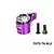 GPM Racing purple aluminium 21T servo horn with servo saver and two screws against a white background.