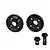 GPM Racing black steel differential gear set including two ring gears and two pinion gears marked F and R.