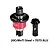 GPM Racing complete front differential set with red and black metal components, including a main gear and pinion gear.