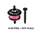 GPM Racing complete red and black centre differential assembly with a matching pinion gear against a plain white background.