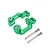 GPM Aluminium Hub Carriers in green with two metal screws displayed on a clean white background.