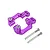 GPM aluminium hub carriers in purple, supplied with two mounting screws against a clean white background.