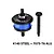 GPM Racing blue and black complete centre differential with gear and shaft on a white background with text reading 4140 STEEL + 7075-T6 ALU